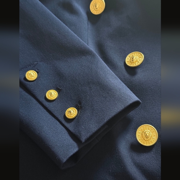 L'AGENCE Midnight Blue Blazer with Gold Buttons - Picture 3 of 7